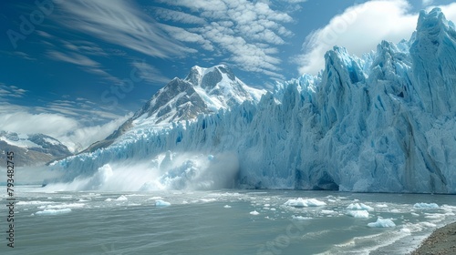 Climate change is leading to the melting of glaciers in Antarctica, a process that is accelerating due to global warming.