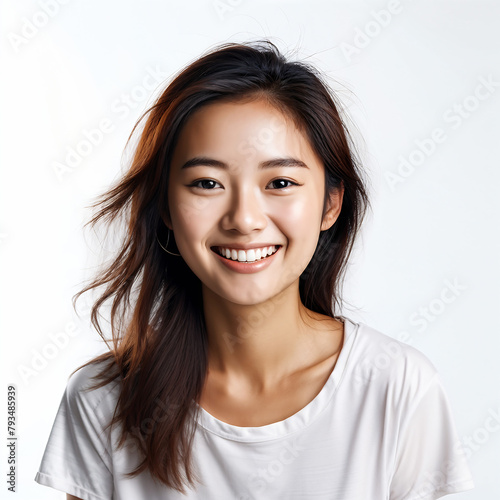 밝은 미소의 한국 소녀 얼굴