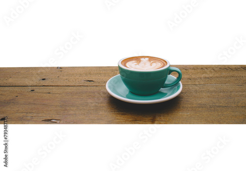 cup of coffee on wooden table