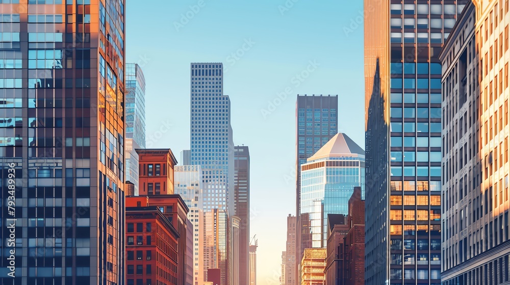 Obraz premium Cityscape featuring modern buildings in an urban landscape