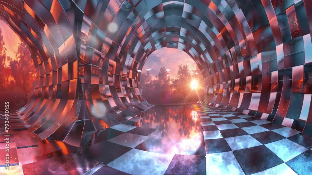 vr 360 panorama abstract. illustration 3d rendering . abstract techno ...