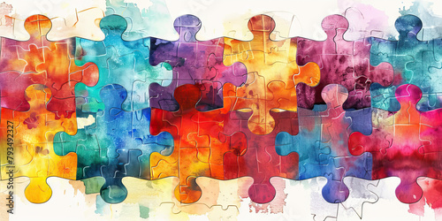 Finding Meaning: The Puzzle Pieces and Fitting Together - Picture puzzle pieces fitting together, illustrating the search for meaning and understanding that can be a part of religious responses to sad photo