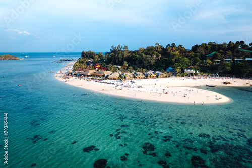 Sea and island aerial view in the evening, Koh Lipe photo