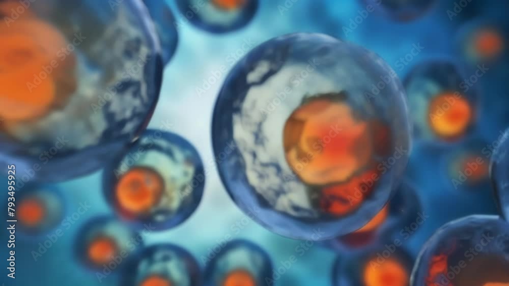 Closeup of a diagram illustrating the process of theutic cloning ...