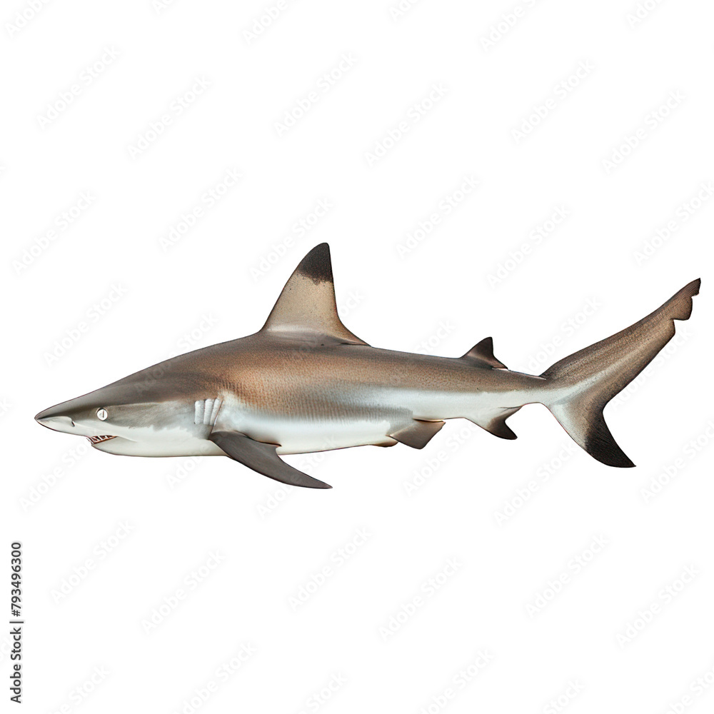 side view of shark transparent isolated on white png