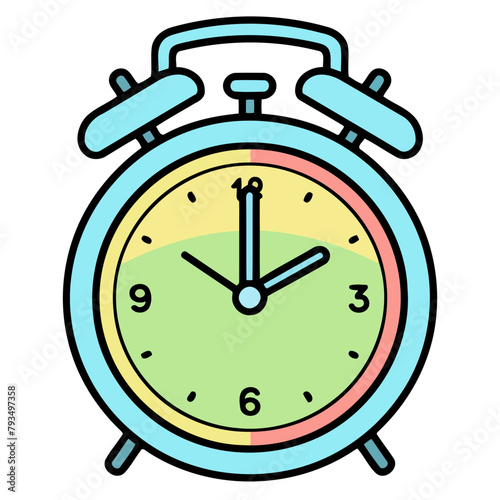 A vector icon of an alarm clock, ideal for illustrating time, punctuality, or scheduling themes.