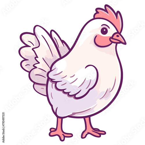 Vector depiction of a chicken icon, perfect for poultry product labels or culinary designs.