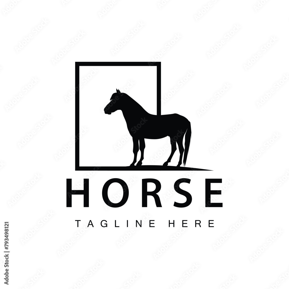 Wild Horse Logo Farm Design Silhouette Simple Vector Illustration Template Wild Horse Logo Farm Design Silhouette Simple Vector Illustration Template