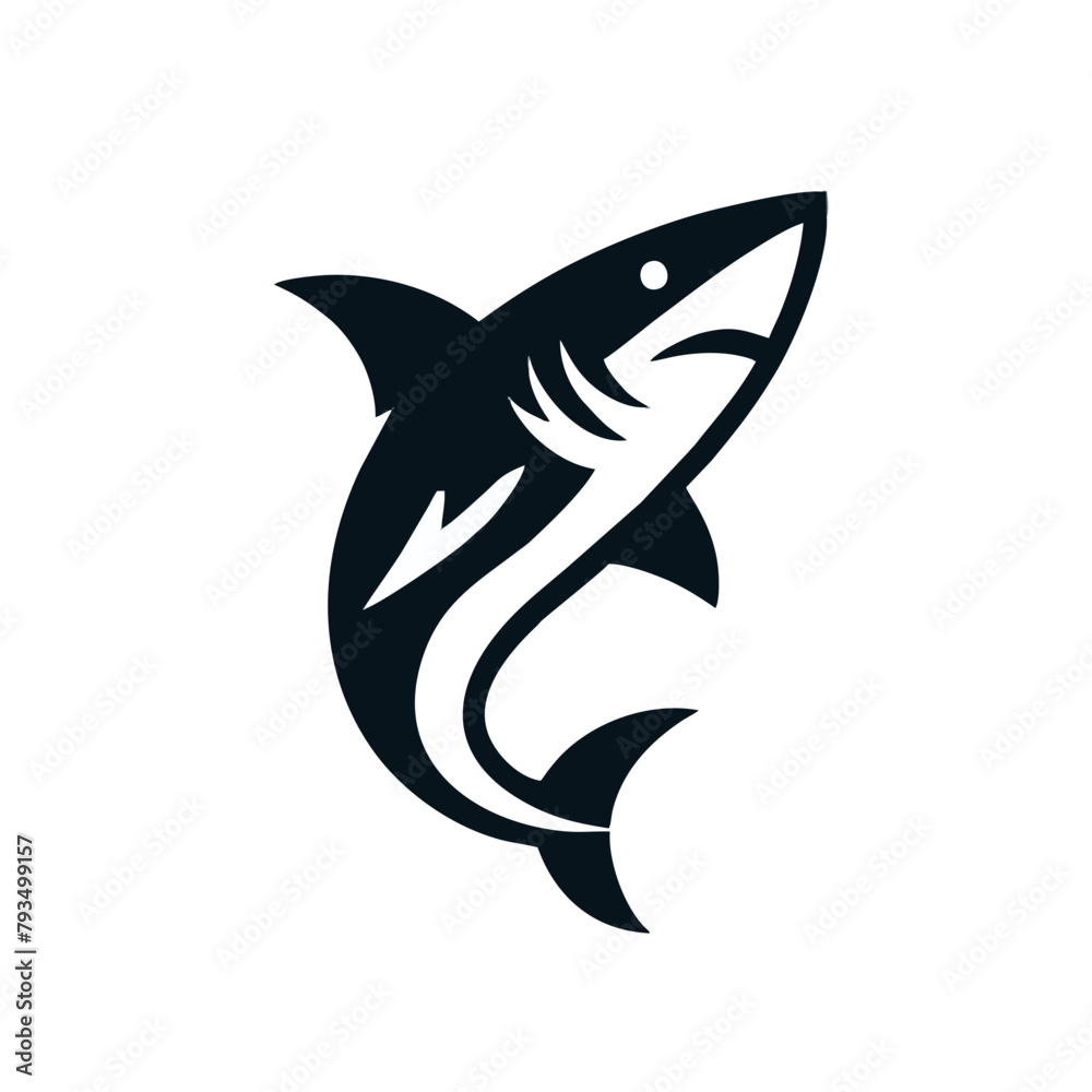 Naklejka premium shark logo icon vector illustration
