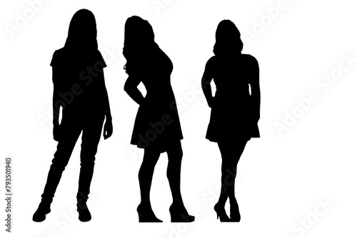 silhouette person standing posture model isolated on white background vector image mocup