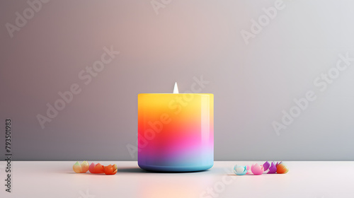 Colorful 3d Candle Mockup