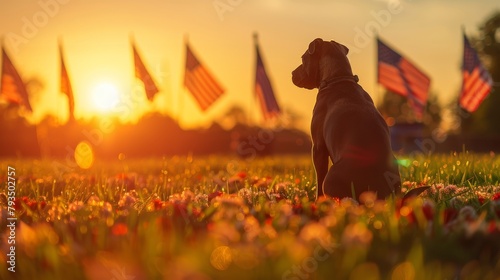 dog in the sunset