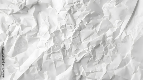 A Crumpled White Paper Texture Background : Suitable for Be Used as a Background in Any Project (Print or Graphic Design, Web Design, as Photo Overlays, and also As a Mask to Fill Any Shape or Text).