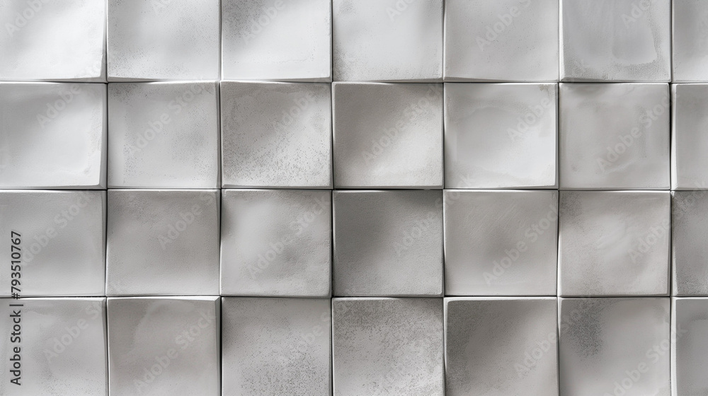 Light grey relief square tiles
