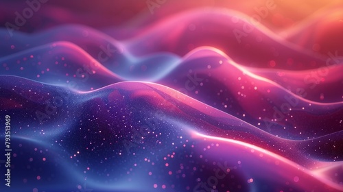 Abstract background of neon waves in blue and purple, abstract interpretation, portrait shot, vivid and detailed, AI Generative