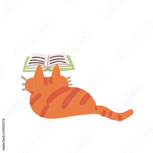 Cat and book