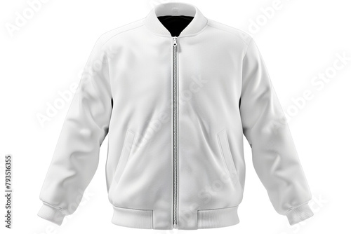 Fashion white bomber jacket mockup. Space for design, print and showcasing photo