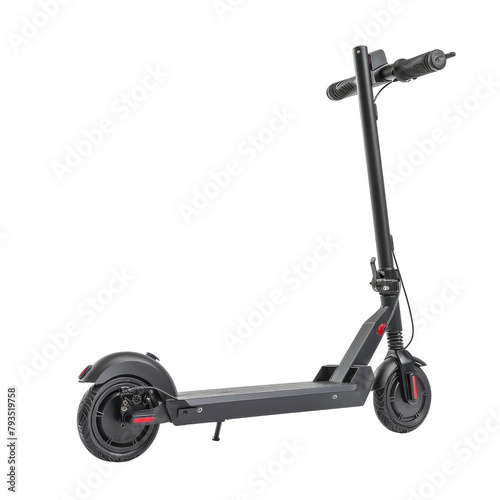 Black electric scooter with red details