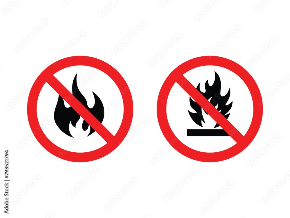 No fire vector sign. flame icon No fire vector sign. flame icon
