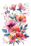 Spring floral bunch in watercolors, fresh and colorful, isolated --ar 2:3 Job ID: 723ba5dd-5f20-49fd-a5c9-0a676c400fdc