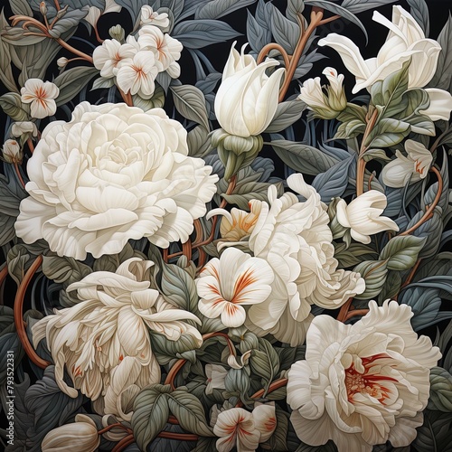 bouquet of white roses