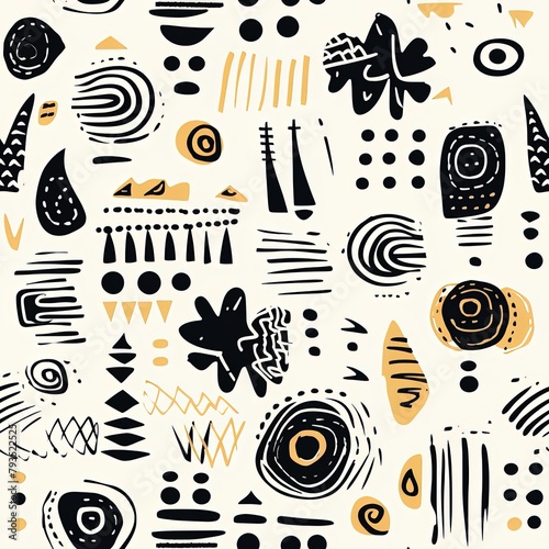 seamless pattern with black and white circles