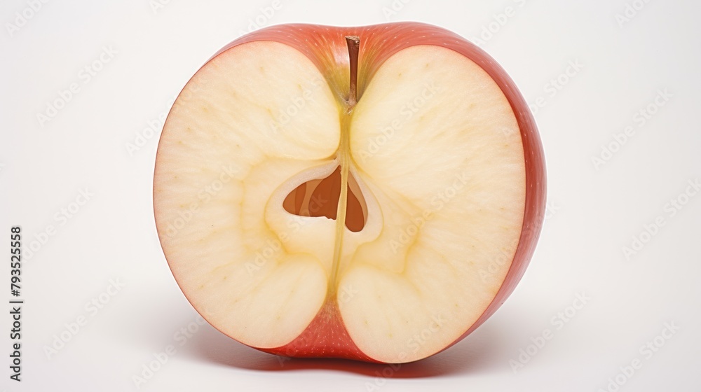 a single sliced apple on a white background