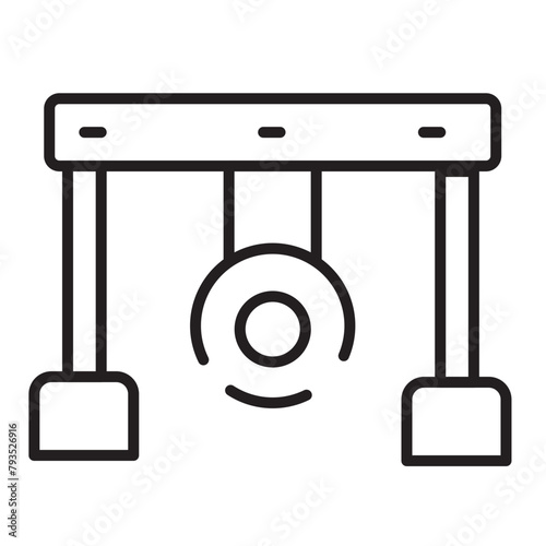 festival gong chinese line icon