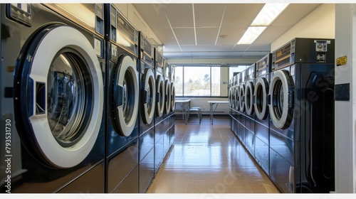 Row of dryers at the local laundry --ar 16:9 --v 6.0 - Image #1 @kashif320
