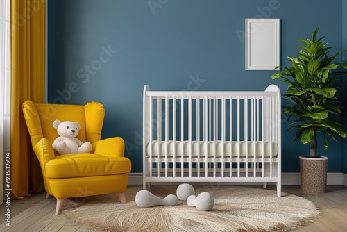 Stylish baby room interior with comfortable cribv --ar 3:2 --v 6.0 - Image #3 @kashif320