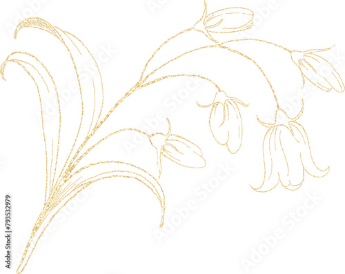 Luxury Golden Bluebell Flower