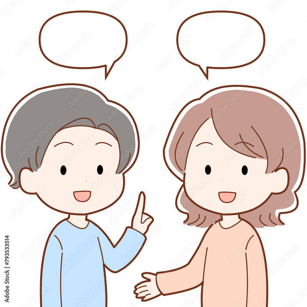 話し合いをする男女2人