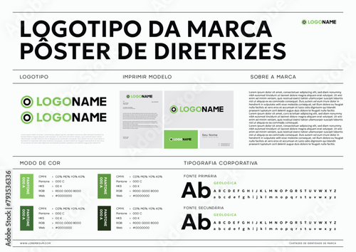 premium Brand Guidelines banner design in Brazilian Portuguese