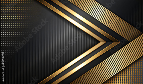 Metallic Abstract Gold and Black Texture Design with Stripes