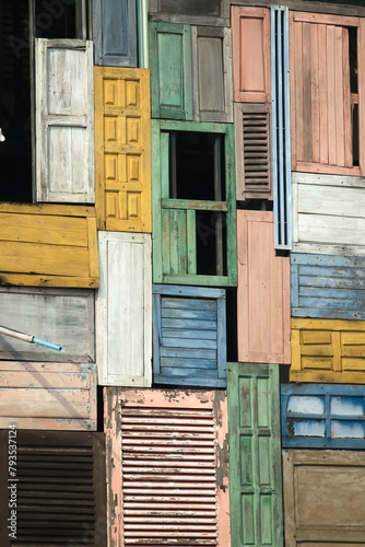 amazing building facade in Vientiane, Laos photo