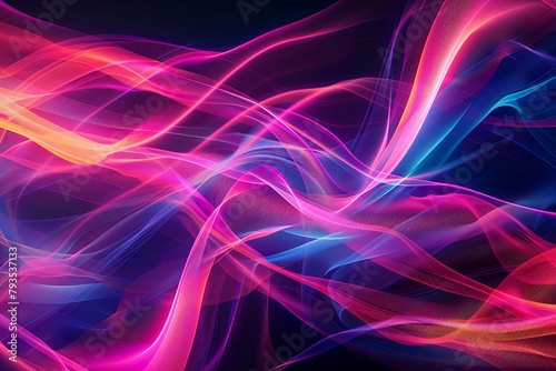 Abstract futuristic backdrop with glowing waves and neon lines  concept of energy, technology 