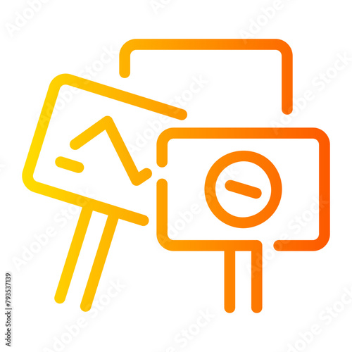 protest Line Gradient Icon