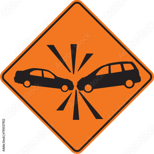 riesgo de accidente, icono, vector, señal de prevención, símbolo, señal color naranja, silueta, ilustración, pictograma, rombo, preventivo, naranja, señales, imagen, indicar, norma, normatividad