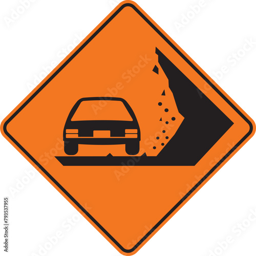 zona de derrumbes, icono, vector, señal de prevención, símbolo, señal color naranja, silueta, ilustración, pictograma, rombo, preventivo, naranja, señales, imagen, indicar, norma, normatividad