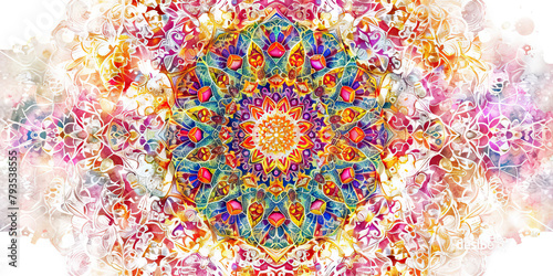 The Mandala of Existence: The Intricate Mandala and Infinite Layers - Visualize an intricate mandala with infinite layers, symbolizing the complexity and beauty of existence revealed during a psychede photo