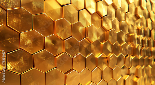 golden hexagonal background
