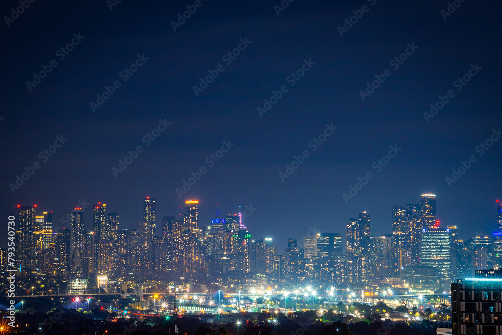 melbourne skyline at night, cities at night