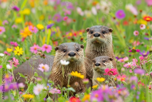 animal frolicking in wildflowers