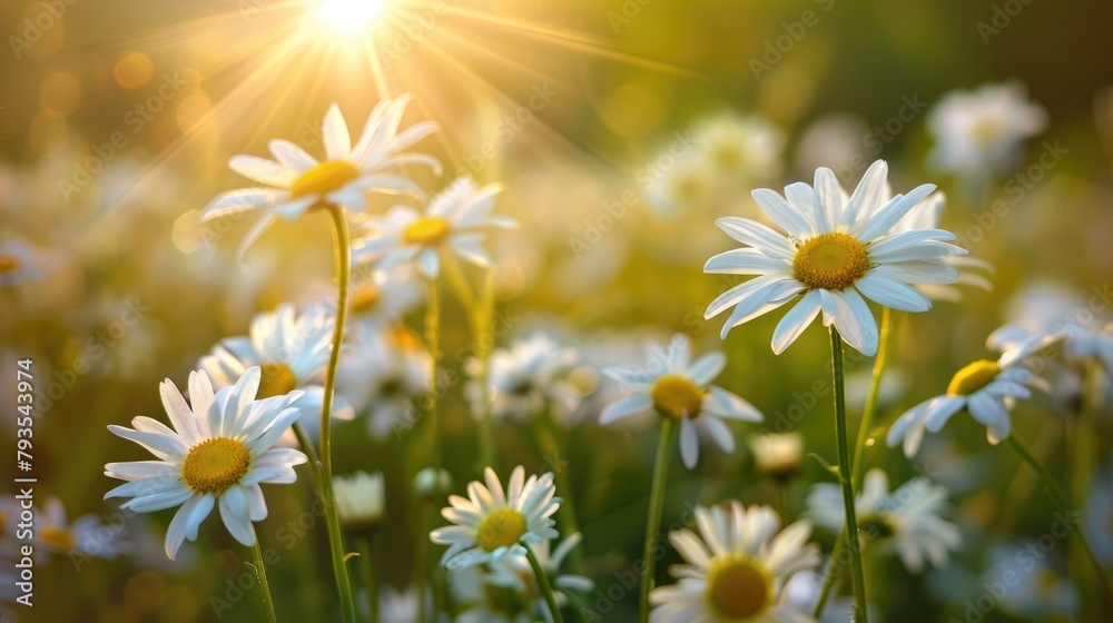 Daisies against a bright backdrop