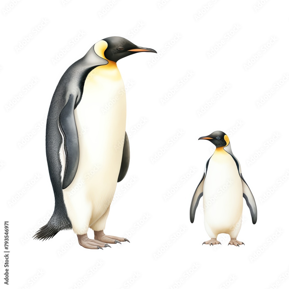 Fototapeta premium Watercolor of penguin, emperor penguin