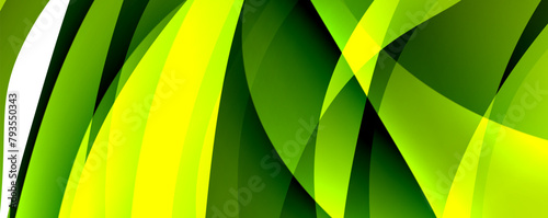 A macro photograph of a symmetrical pattern of green and yellow tints and shades resembling a terrestrial plant, with hints of electric blue, creating an abstract background