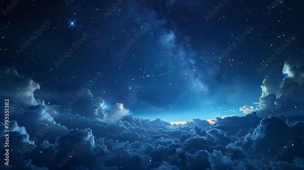 Starry Night Sky Above Clouds Starry Night Sky Above Clouds