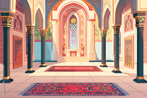 calm atmosphere in the mosque