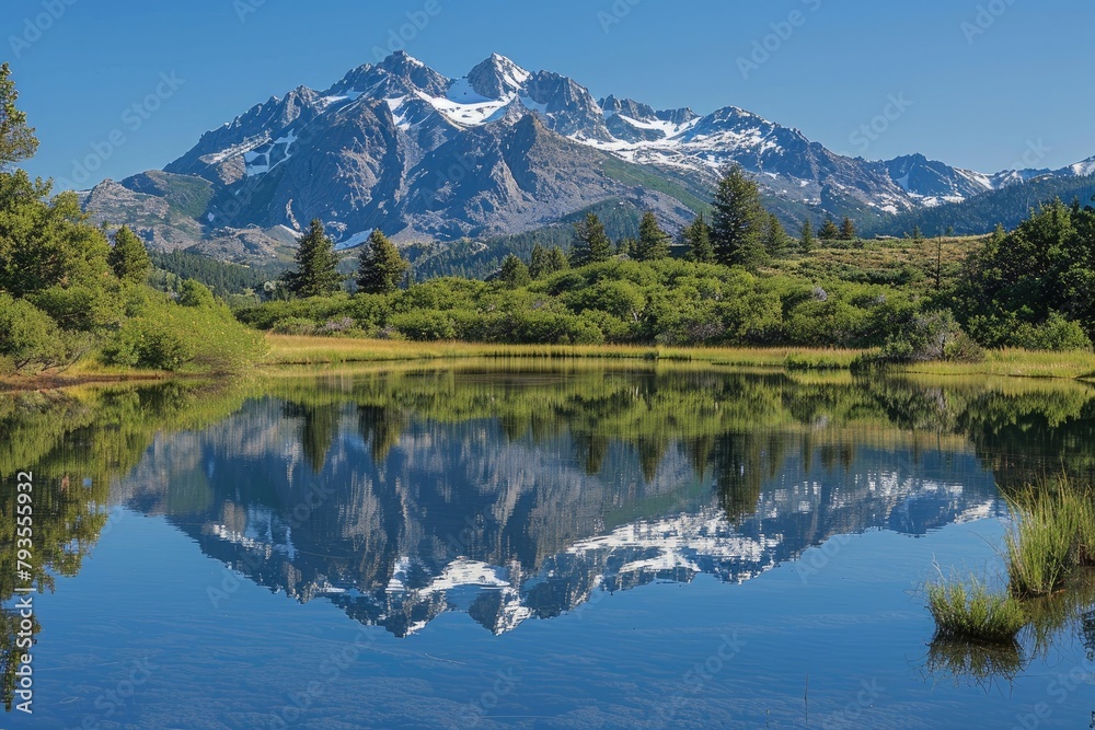 Scenic view of Mount Tallac and Maggie's Peaks reflection in water