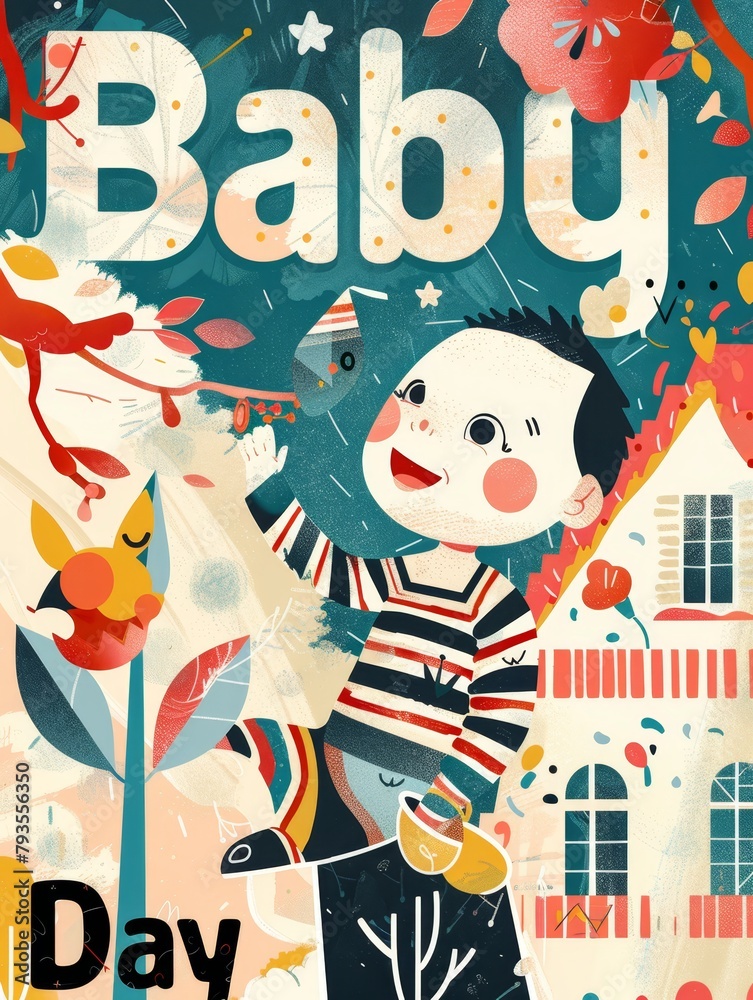 illustration with text to commemorate Baby Day